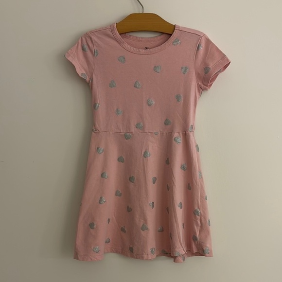 GAP Other - GAP Pink Silver Fit and Flare Dress Casual Short Sleeve